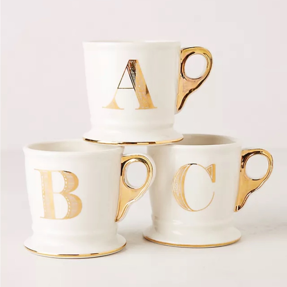 A & G Monogram Initial Mugs by Anthropologie (sold separately)